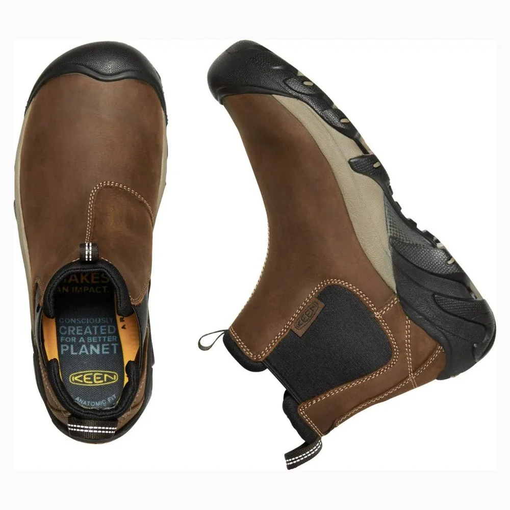 Brand New Keen Men Slip-on Targhee 2 Chelsea Hiking Casual Leather Boots - Picture 9 of 11